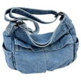 thumbnail image 1 of Yucurem Women Fashion Shoulder Bag Adjustable Strap Denim Retro Sling Bag (Light Blue) Fashion shoulder bag (C), 1 of 10