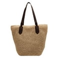 thumbnail image 1 of Yucurem Women Handbag Bohemian Straw Armpit Bag Large Woven Shopping Bags (Beige), 1 of 10