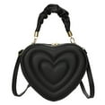 thumbnail image 1 of Yucurem Women Heart Shape Clutch Purse Underarm Bag Stylish Pu Tote Purse (Black) Fashion shoulder bag (Black), 1 of 10