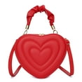 thumbnail image 1 of Yucurem Women Heart Shape Clutch Purse Underarm Bag Stylish Pu Tote Purse (Red) Fashion shoulder bag (Red), 1 of 10