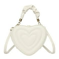thumbnail image 1 of Yucurem Women Heart Shape Clutch Purse Underarm Bag Stylish Pu Tote Purse (White) Fashion shoulder bag (White), 1 of 10