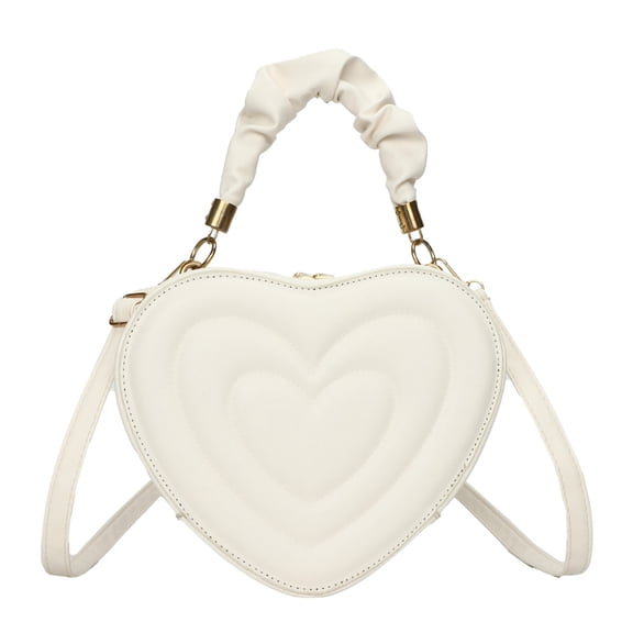 Yucurem Women Heart Shape Clutch Purse Underarm Bag Stylish Pu Tote Purse (White) Fashion shoulder bag (White)