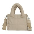 thumbnail image 1 of Yucurem Women Quilted Fashion Shoulder Bag Puffer Tote Bag Chic Hobo Bag (Light Khaki) Fashion shoulder bag (E), 1 of 1