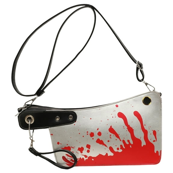 Yucurem Women Shoulder Bag Pu Leather Halloween Crossbody Bag (Silver) Funny shaped bag (Silver)