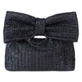 thumbnail image 1 of Yucurem Women Straw Evening Bag With Bow Weaving Clutch Bag Ladies Daily Bag (Black) Casual straw bag (Black), 1 of 5
