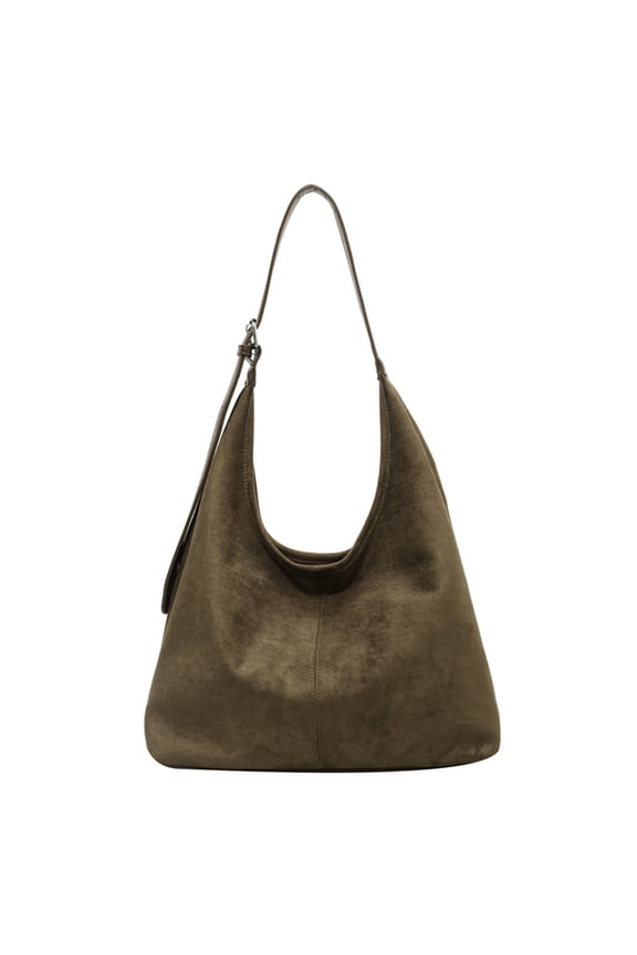 Women Suede Shoulder Bag Stylish Crossbody Bag Fashion Tote Bag (Green) Fashion shoulder bag (Green)