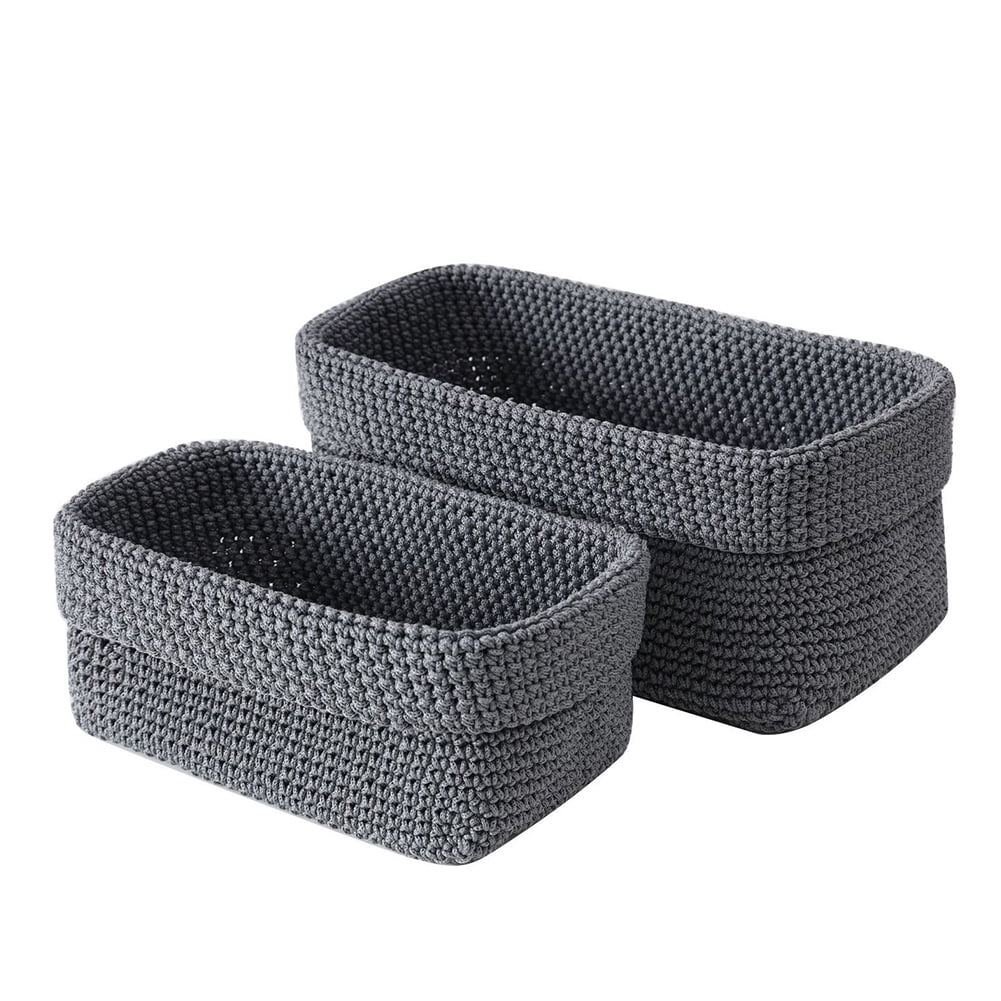 Yucurem Woven Cube Baskets Bins for Organizing, Set of 2 Closet ...