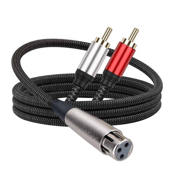 Yucurem Xlr To 2 Rca Y Splitter Cable Audio Cable Adapter (2M Xlr Female To 2Rca)