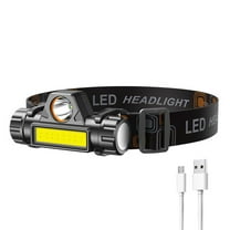 Yucurem Xpe cob Camping Headlamp 150LM 400mAh Micro-usb Rechargeable Ipx4 Waterproof Camping Lamp (black)