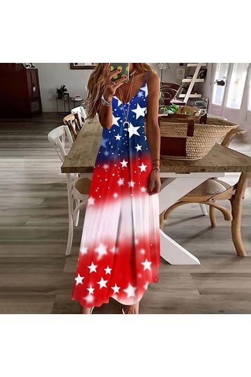 chinese dress ladies Pageant USA Flag Dress Patriotic Independ Day Gown