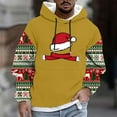 thumbnail image 1 of YueHuiYing Fashion Men’s Autumn and Winter Casual Loose Christmas Style Print Hooded Long Sleeve Drawstring Sweatshirt Top, 1 of 5