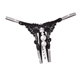 thumbnail image 1 of YueHuiYing Fashion Women Underwear Cutout Pendant Pearl Beads Embellished Lace Butterfly G-String Thong Underpants, 1 of 2