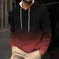 thumbnail image 1 of YueHuiYing Gradient Color Sweatshirt Mens Color Pullover Casual Lightweight Long Sleeve Drawstring Hooded Fall Outfit With Pocket, 1 of 5