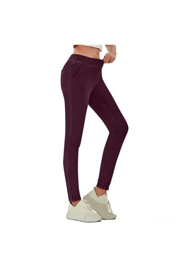 High Waisted Jegging for Women Stretchy Tummy Control Skinny Jeans Pull on Leggings with Pockets Trendy Casual