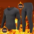 thumbnail image 1 of YueHuiYing Long Johns for Men's Comfortable Fit Men's Thermal Underwear Lined Top and Bottom Set for Winter, 1 of 5