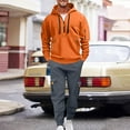 thumbnail image 1 of YueHuiYing Man Solid-Color Casual Loose Pocket Drawstring Long Sleeve 2 Piece Outfits Hoodie Sweatshirt Set, 1 of 4