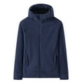 thumbnail image 1 of YueHuiYing Men Winter Casual Solid Color Zipper Pocket Turndown Collar Long Sleeve Hooded Outwear Jackets, 1 of 6