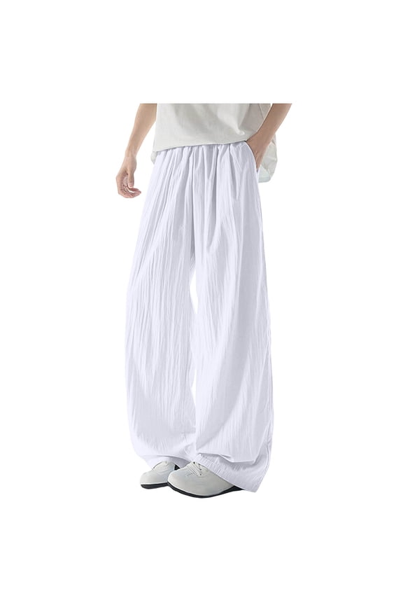 Men's Baggy Sweatpants Elastic Waist Drawstring Wide Leg Sweatpants Casual Loose Baggy Joggers with Pockets