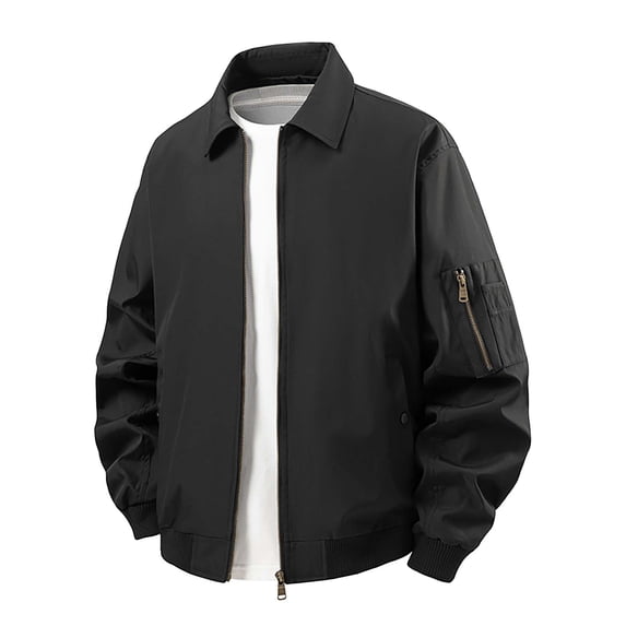 YueHuiYing Men's Bomber Jacket Lightweight Casual Zip Up Windbreaker Spring Fall Golf Coat