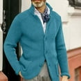 thumbnail image 1 of YueHuiYing Men's Casual Blend Cardigan Sweaters Long Sleeve Shawl Collar Buttons Down Cable Knit Sweater, 1 of 6