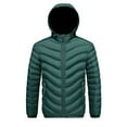 thumbnail image 1 of YueHuiYing Men's Casual Fashion Solid Color Hooded Jacket Zipper Pockets Removable Hood Thickened Parkas, 1 of 3