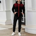 thumbnail image 1 of YueHuiYing Men's Casual Loose Printed Pocket Zipper Drawstring Long Pants Sweatshirt Long Sleeve Hooded Set, 1 of 4