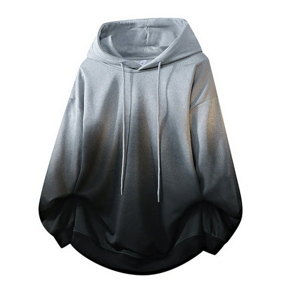 YueHuiYing Men's Color Block Hoodies Stylish design Tie-dye Long Sleeve Hooded Sweatshirt Tops