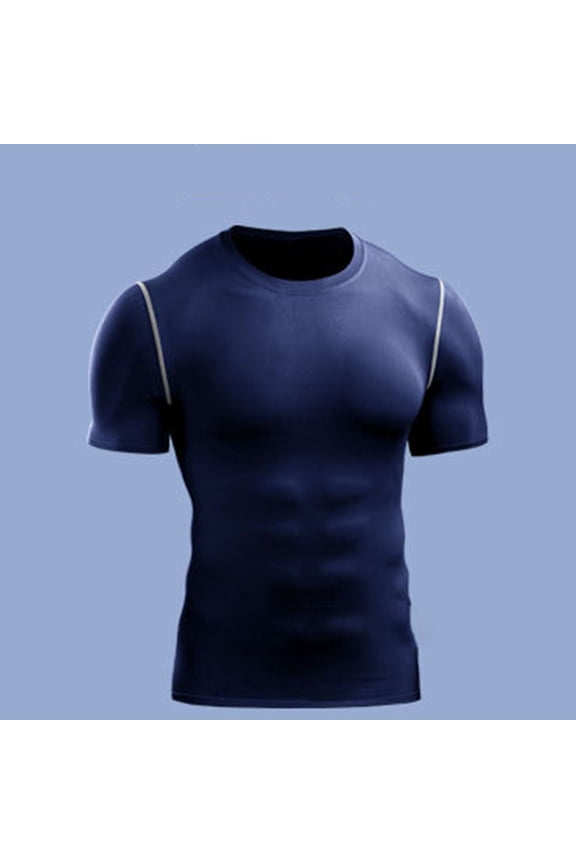 Men's Compression Shirts Short Sleeve Workout Gym T-Shirt Running Tops Cool Dry Sports Base Layer Athletic Undershirts