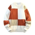 thumbnail image 1 of YueHuiYing Men's Crewneck Pullover Sweater Knitted Sweaters Casual Loose Fit Sweaters with Ribbing Edge, 1 of 5