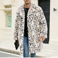thumbnail image 1 of YueHuiYing Men's Faux Fur Coat Winter Long Faux Mink Coat Fluffy Thick Trench Coat Turn Down Collar for Men, 1 of 9