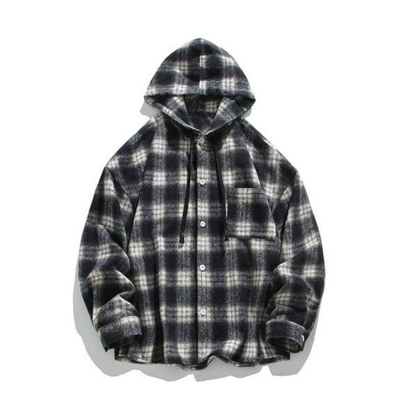 YueHuiYing Men's Formal Long-Sleeve Shirt | Turndown Lapel Collar, Business Print | Suitable for Daily Commuting & Meetings