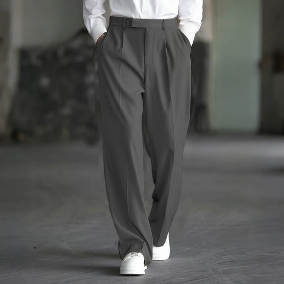 YueHuiYing Men's Golf Pants - Stretch Work & Casual Trousers Comfortable Lightweight Quick-Dry Casual Slacks Pocketed Long Pants with Belt Loops