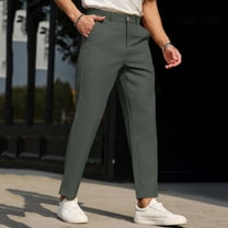 YueHuiYing Men's Golf Pants Stretch Work Dress Comfy Pants Lightweight Casual Slacks Trousers with Pockets