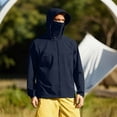 thumbnail image 1 of YueHuiYing Men's Lightweight Silk Sun Protection Hooded Jacket Full Zip Slim Fit Long Sleeve for Outdoor Wear, 1 of 9