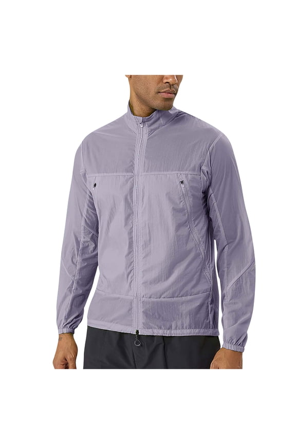 Men's Lightweight Softshell Jacket Windbreaker Jacket for Outdoor Climb Sport Run Pocket Zipper