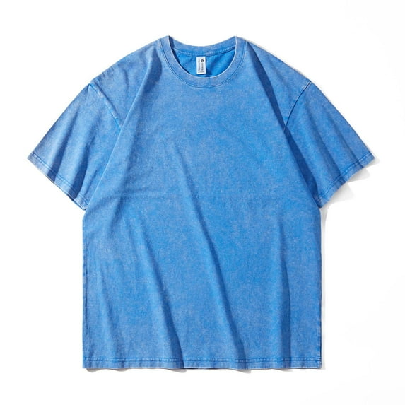YueHuiYing Men's Oversized T-Shirts Heavy Loose Fit Vintage Washed Tee Unisex Cotton Short Sleeve Casual Shirts Tee Tops