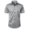 thumbnail image 1 of YueHuiYing Men's Short Sleeve Dress Shirts Stain Shield Solid Button-Down Shirt Casual Business Work Wedding Stretch Formal Shirt, 1 of 4