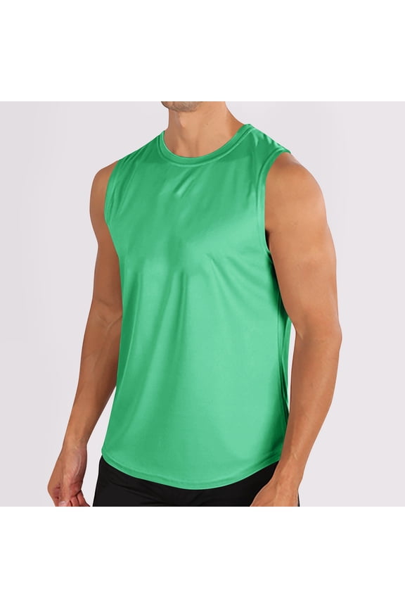 Men's Sleeveless Shirts Quick Dry Tank Tops for Men Sun Protection UPF 50+ Athletic Gym Workout Muscle Shirts