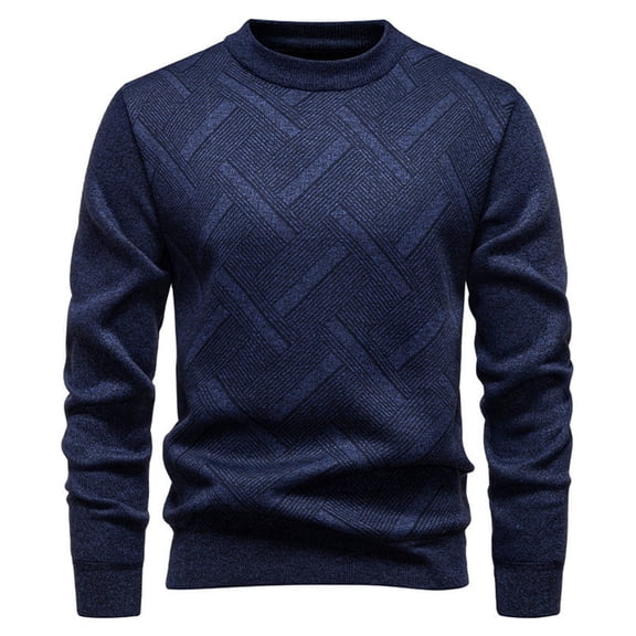 YueHuiYing Men's Slim Fit Crewneck Pullover Sweater Winter Casual Knit Comfort Heavy Long Sleeve Sweaters
