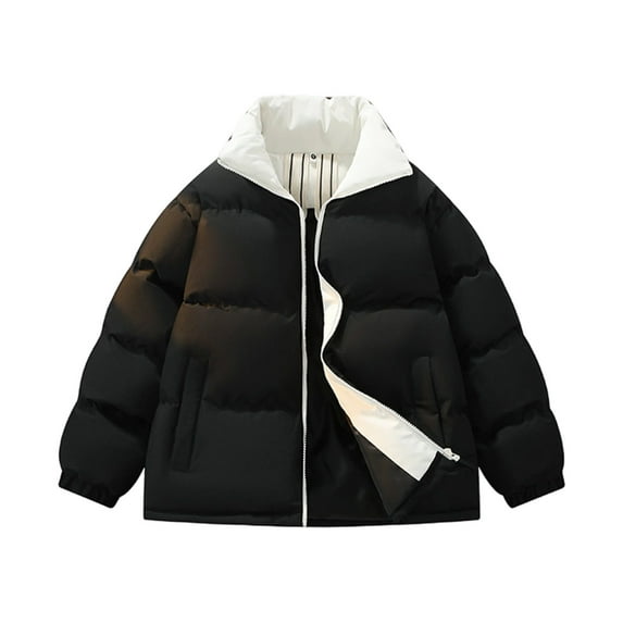 YueHuiYing Men's Solid Color Thick Warm Long - Sleeved Hooded Zipper Cardigan Jacket for Cold Weather