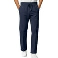 thumbnail image 1 of YueHuiYing Men's Solid Color Workwear Athletic Sweatpants Drawstring Elastic Waistband Active Track Pants, 1 of 4