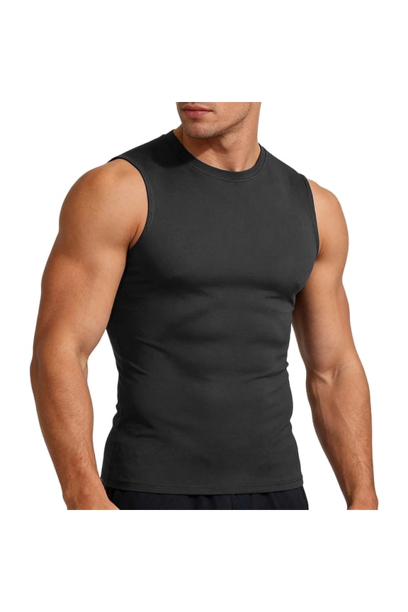 Men's Summer Stretch Quick Dry Sports Vest Round Neck Breathable Ventilated Tank Top For Fitness Running Training And Workout Gym Wear