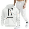 thumbnail image 1 of YueHuiYing Men's Sweatsuits 2 Piece Set Hoodies and Cargo Sweatpants Set Casual Athletic Tracksuits Winter Drawstring Jogging Suit, 1 of 9