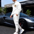 thumbnail image 1 of YueHuiYing Men's Tracksuit 2 Piece Sweatsuit Track Suit Zipper Long Sleeve Tops Jogging Pants Casual Outfits For Men's White XL, 1 of 9