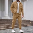 thumbnail image 1 of YueHuiYing Men's Tracksuits 2 Piece Athletic Track Suit Jogging Casual Sweatsuits Warm Running Button-Down Sports Set Outfits, 1 of 7