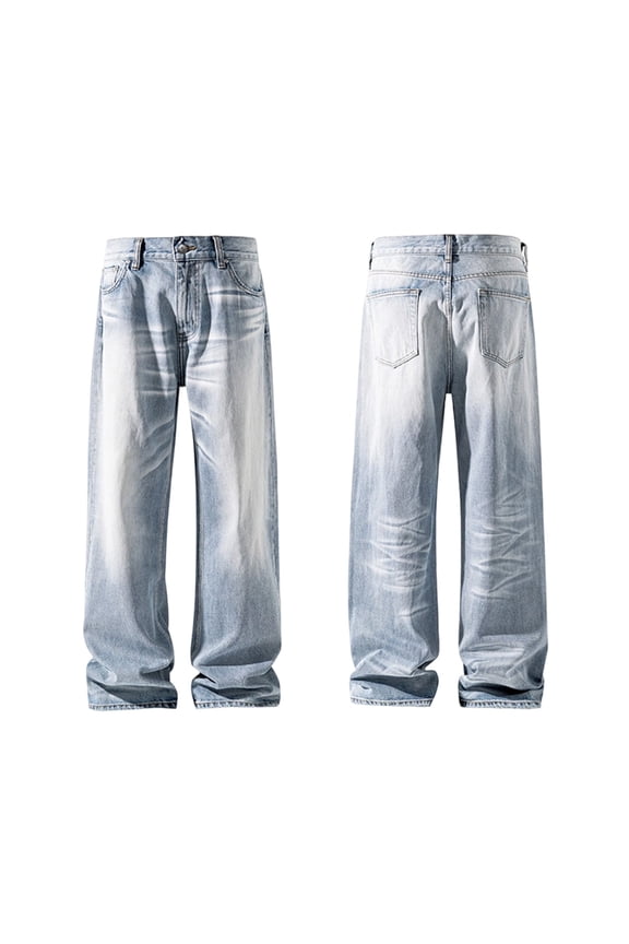 Men's Vintage Baggy Jean Pants Grunge Aesthetic Skater Pants Streetwear Relaxed Fit Jeans Trousers