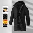 thumbnail image 1 of YueHuiYing Men's Warm Windproof Jacket - Long Thick Style with Detachable Cap, Fits Casual & Outdoor Occasions, 1 of 7