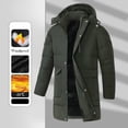 thumbnail image 1 of YueHuiYing Men's Warm Windproof Jacket - Long Thick Style with Detachable Cap, Fits Casual & Outdoor Occasions, 1 of 9