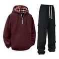 thumbnail image 1 of YueHuiYing Men's Winter Multi Pocket Zipper Sweatshirt 2 Piece Set Personalized Sweatpants Casual Sweatsuits Hoodie, 1 of 8