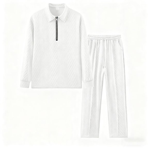 YueHuiYing Men's sweatsuit Sets 1/4 Zip Fashion Casual Tracksuits jogging long Sleeve Suit for Men's 2 Piece Set